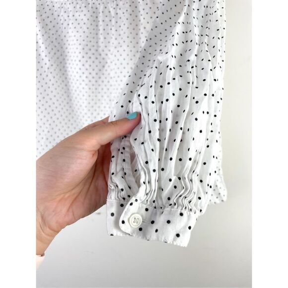 Madewell Mockneck Ruffle Top in Flocked Dot‎ Size S - Picture 13 of 14